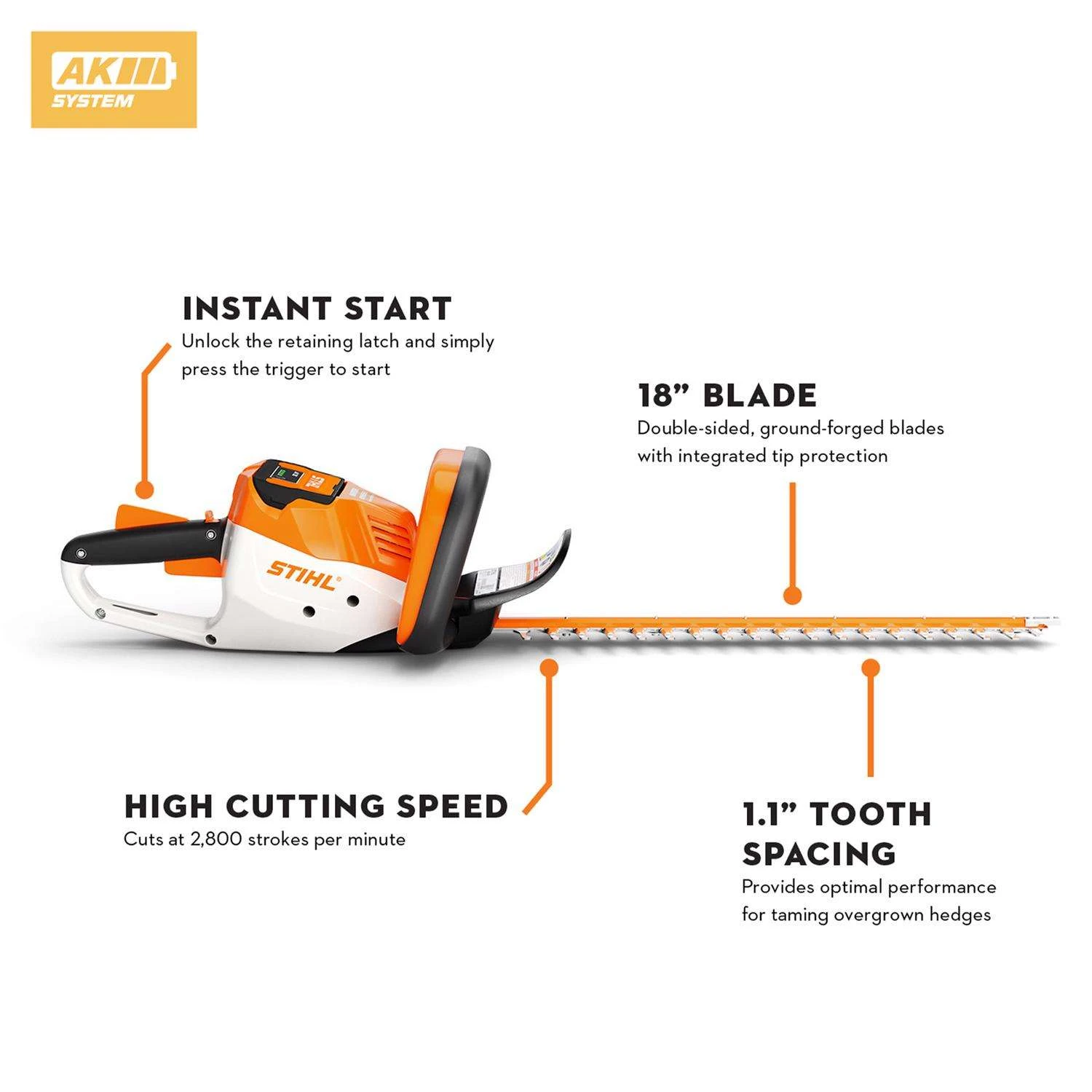 STIHL HSA 56 18 In. 36 V Battery Hedge Trimmer Tool Only 4 STIHL HSA 56 18 In. 36 V Battery Hedge Trimmer Tool Only - Image 2