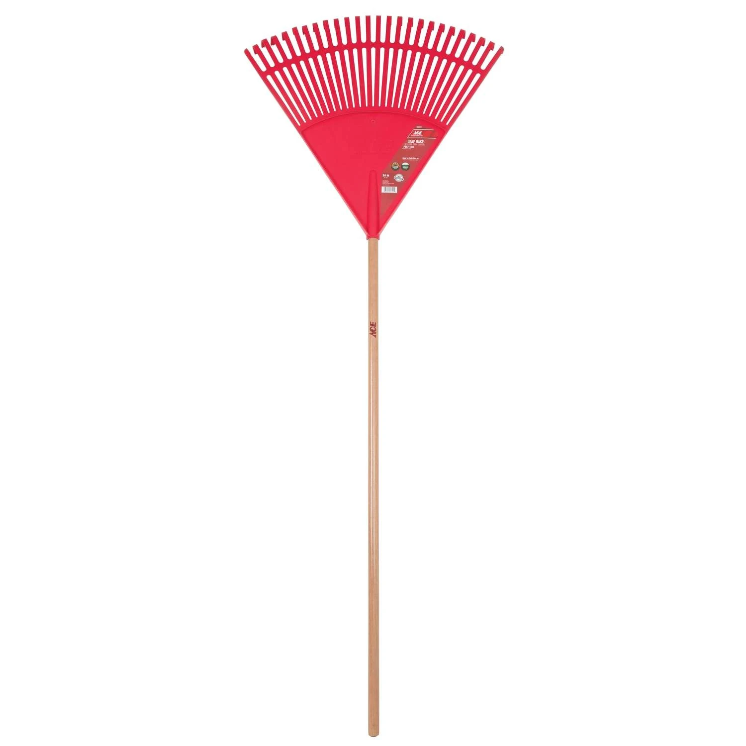 Ace 65 In. 26 Tine Poly Leaf Rake Wood Handle 3 Ace 65 In. 26 Tine Poly Leaf Rake Wood Handle