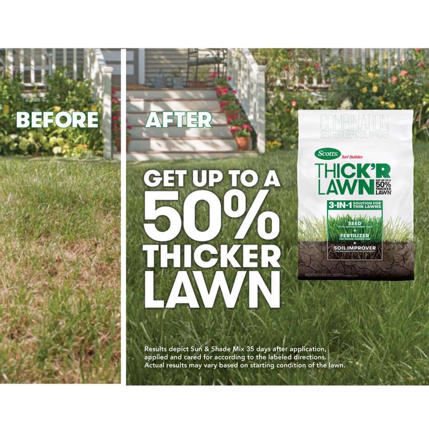 Scotts Turf Builder ThickR Lawn All-Purpose Lawn Fertilizer For Sun/Shade Mix 4000 Sq Ft 11 Scotts Turf Builder ThickR Lawn All-Purpose Lawn Fertilizer For Sun/Shade Mix 4000 Sq Ft - Image 9