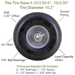 Marathon Universal Fit 4 In. D X 10 In. D 300 Lb. Cap. Offset Hand Truck Tire Rubber 1 Pk -Garden Tool Store 79a0ad5b 3b7b 48c6 bb46 70a7bf02fec1