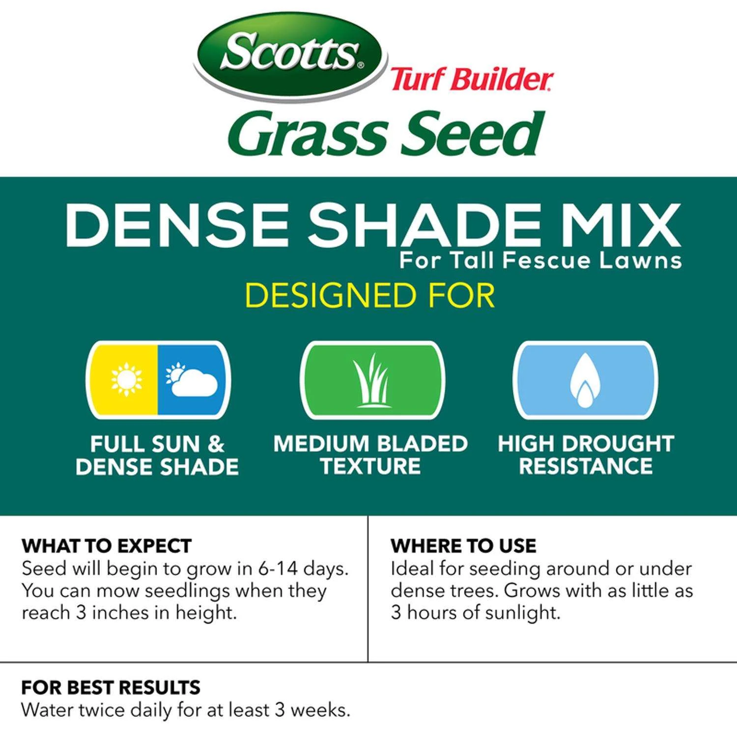 Scotts Turf Builder Tall Fescue Grass Dense Shade Grass Seed 7 Lb 7 Scotts Turf Builder Tall Fescue Grass Dense Shade Grass Seed 7 Lb - Image 5