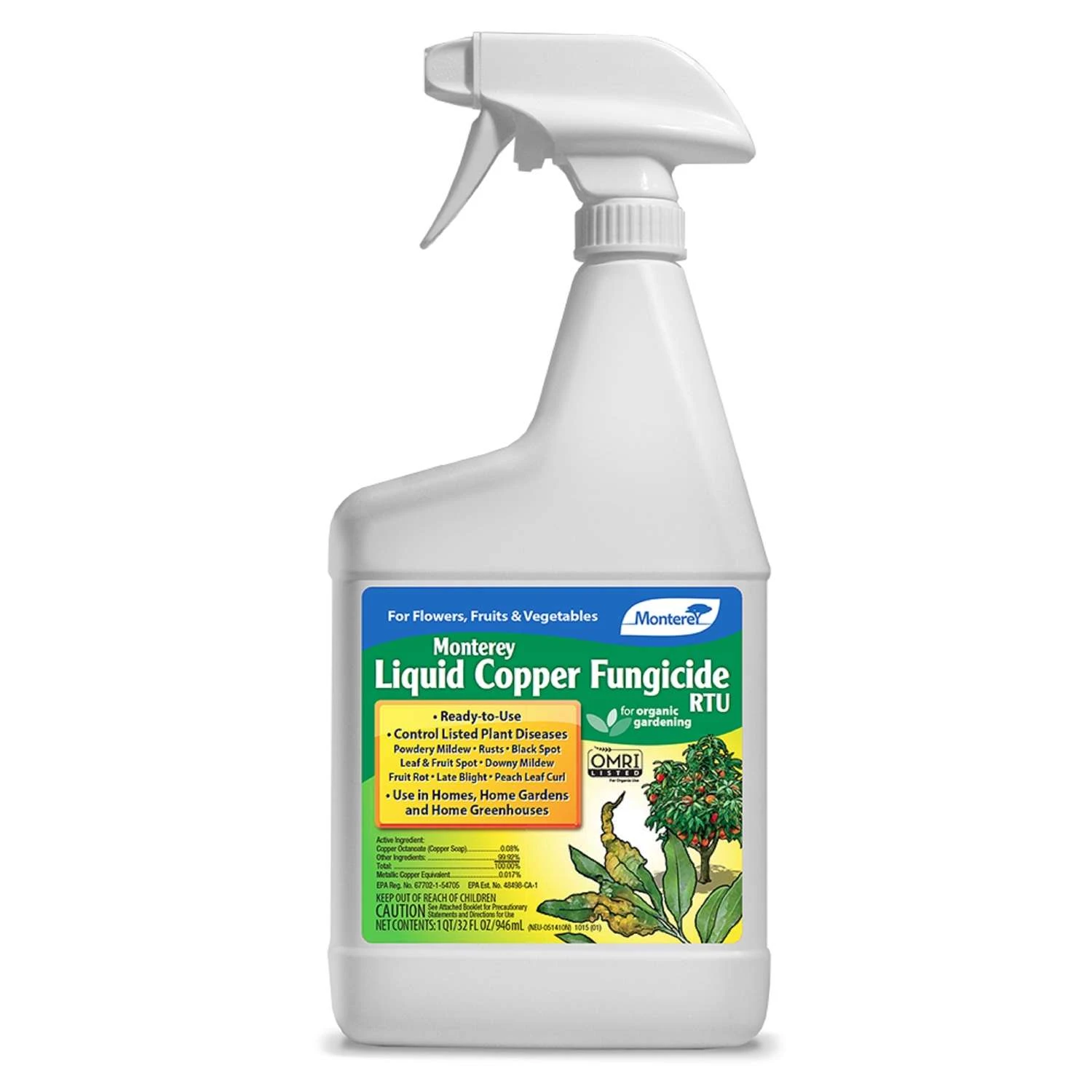 Monterey Liquid-Coppper Organic Liquid Disease And Fungicide Control 1 Qt 3 Monterey Liquid-Coppper Organic Liquid Disease And Fungicide Control 1 Qt