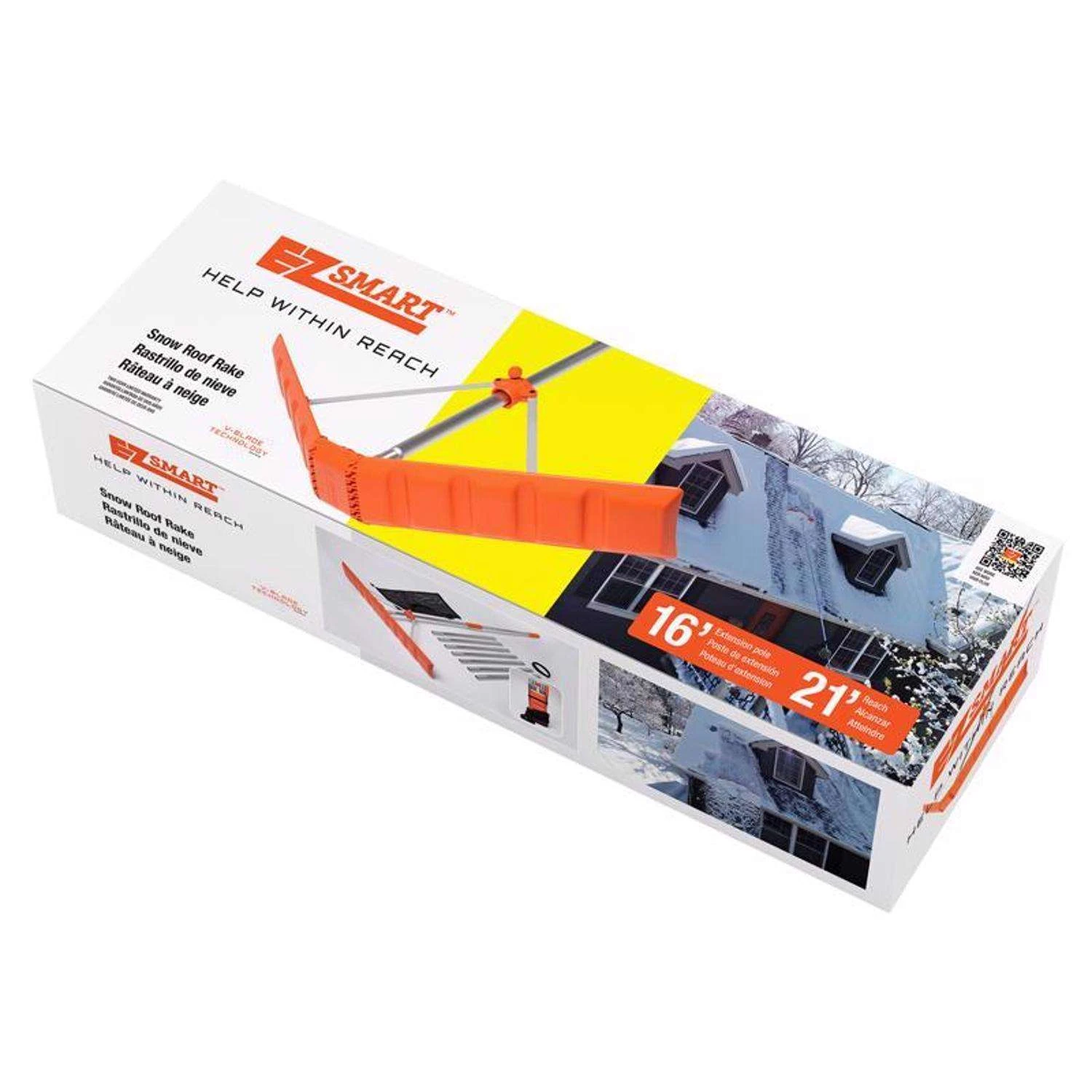 EZ Smart Snow 36 In. W X 16 Ft. L Poly Roof Rake 3 EZ Smart Snow 36 In. W X 16 Ft. L Poly Roof Rake