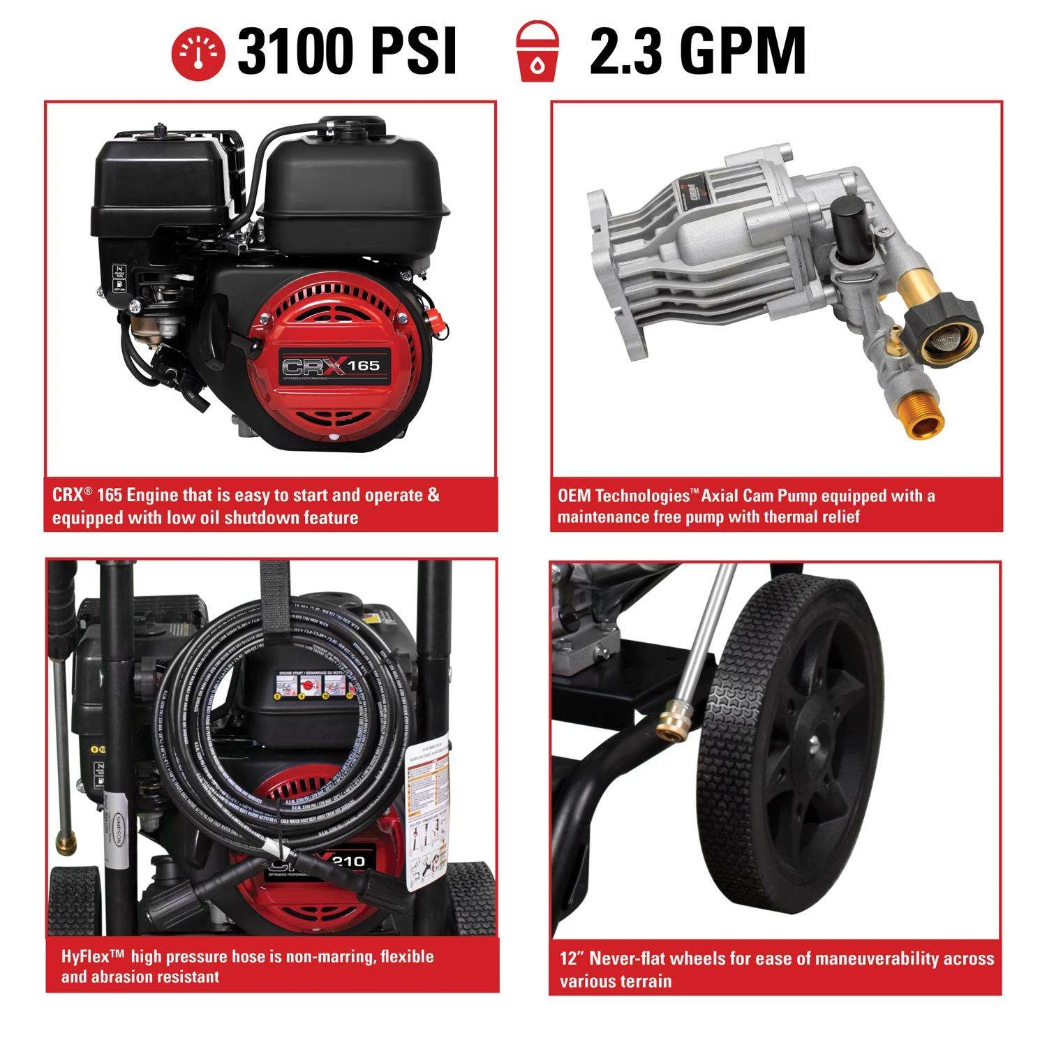 Simpson MegaShot MS61222 CRX 3100 Psi Gas 2.3 Gpm Pressure Washer 8 Simpson MegaShot MS61222 CRX 3100 Psi Gas 2.3 Gpm Pressure Washer - Image 6