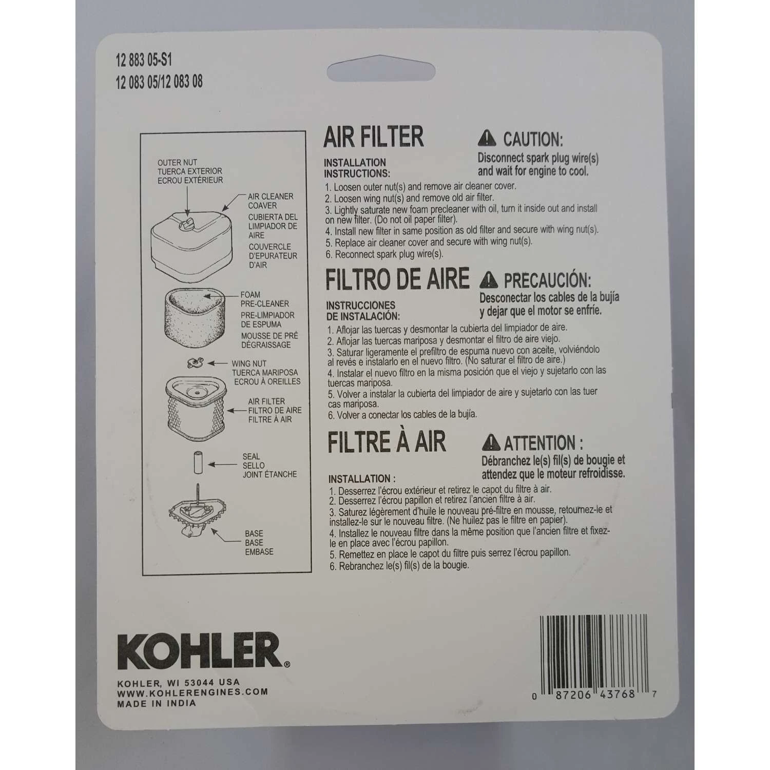 Kohler Small Engine Air Filter For CV11-16 5 Kohler Small Engine Air Filter For CV11-16 - Image 3